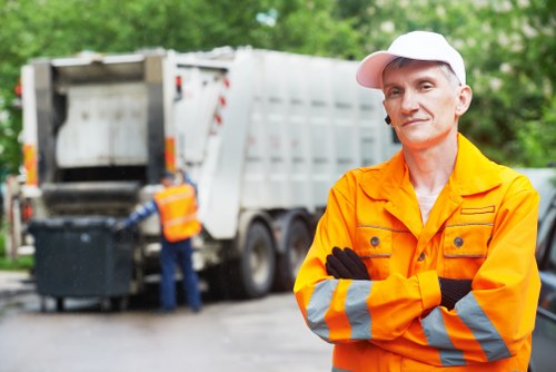 Professional team performing office clearance in Clapham
