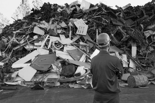 Construction site generating waste in Clapham