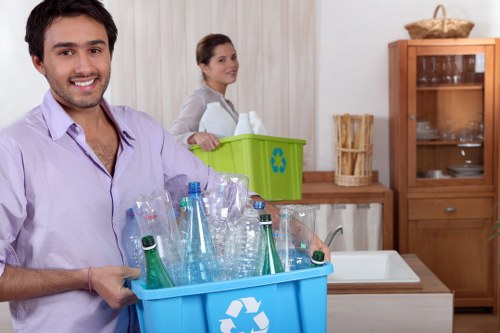 Various types of construction waste materials
